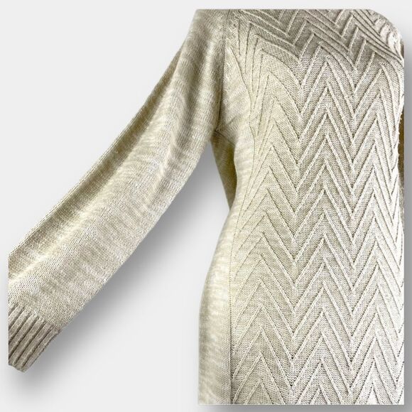 Jun & Ivy Sweater Dress Size Medium Chevron Long Sleeve - Picture 3 of 5
